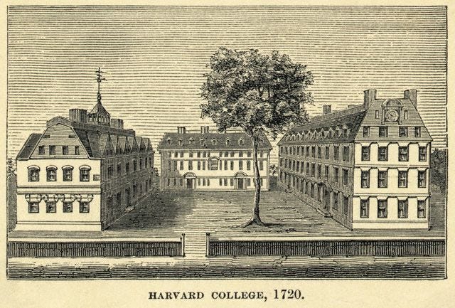 Image of Harvard in 1729