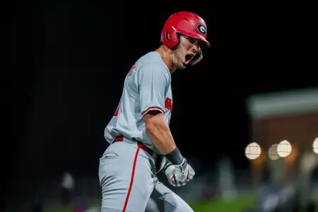 Georgia infielder/outfielder Ryland Zaborowski (20) during Georgia’s game against Florida at Condron Family Ballpark in Gainesville, Fl., on Friday, March 21, 2025. (Conor Dillon/UGAAA)
