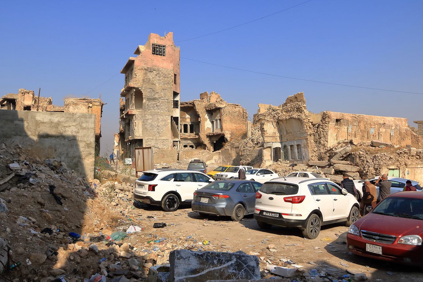 Mosul, Mossul in Iraq - November 17 2024: view to the destroyed houses after the battle for Mosul in 2016