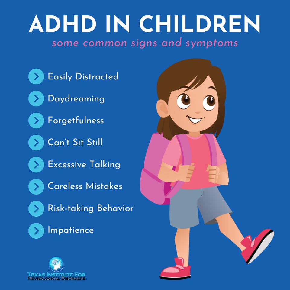 Common Symptoms of ADHD in Children - Texas Institute for Neurological  Disorders