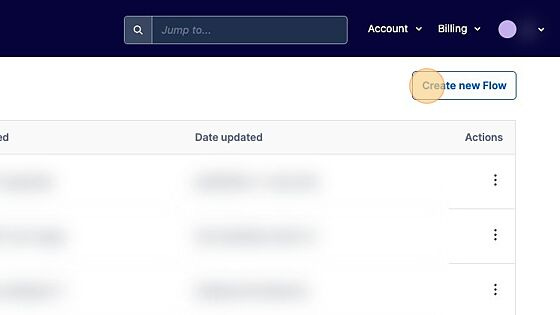 Screenshot of: Create a new Flow Screenshot of: Create a new Flow
