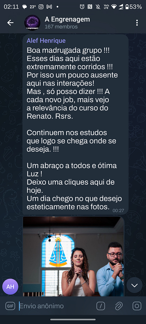 depoimentos dos alunos