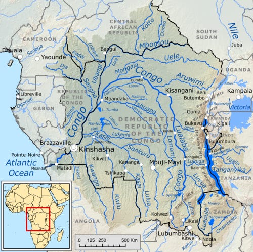 Map of Congo Basin Map of Congo Basin