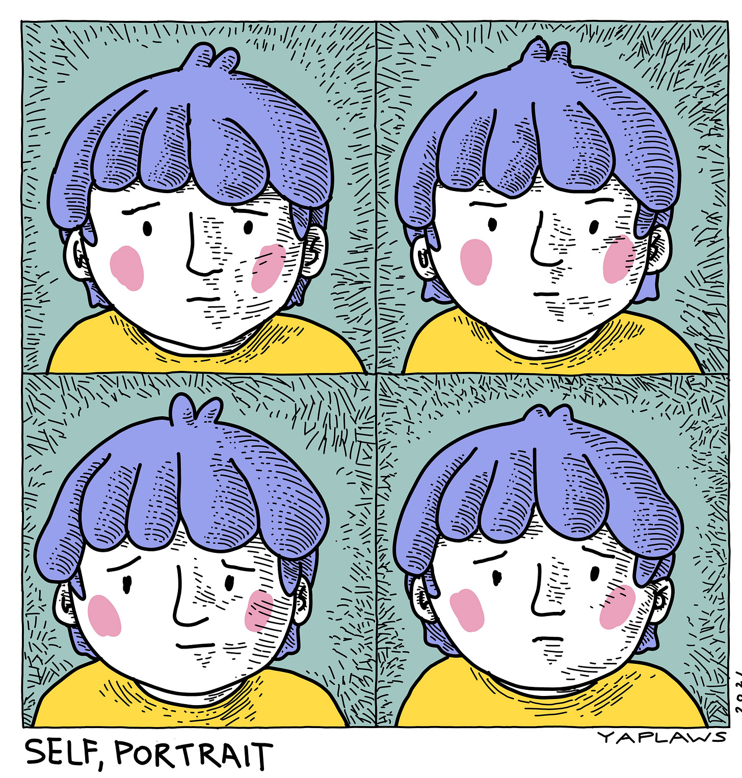 Four self-portraits in one