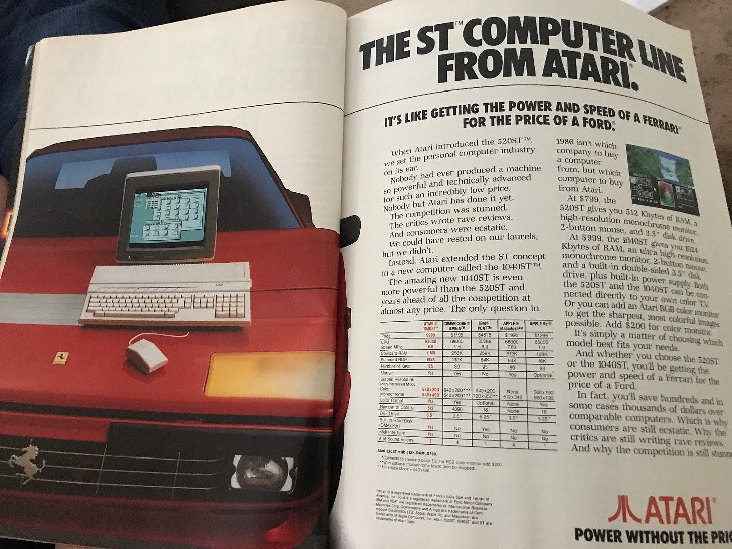 Rare 1986 Atari ST 520ST 1040ST Print Advertisement Retro Computers - Picture 1 of 3