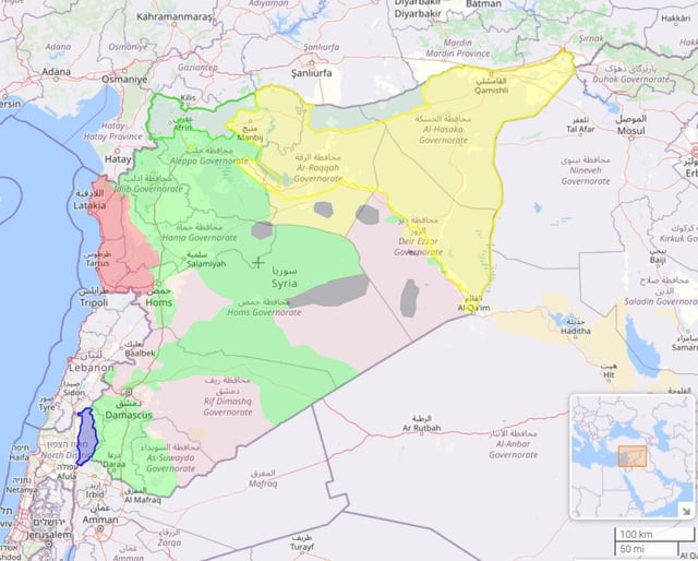 r/MapPorn - Syria: Areas of control, only 11 days apart. [Nov 27th — Dec 8th]