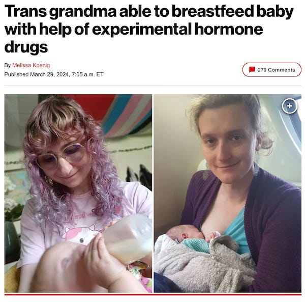 Trans woman breastfeeding after given drug to induce lactation