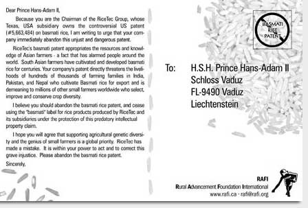 Fight the Aromatic Basmati Rice Patent! | ETC Group