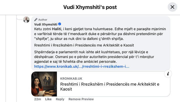 Kultura Presidencial e Komunikimit me Publikun e Kosovës