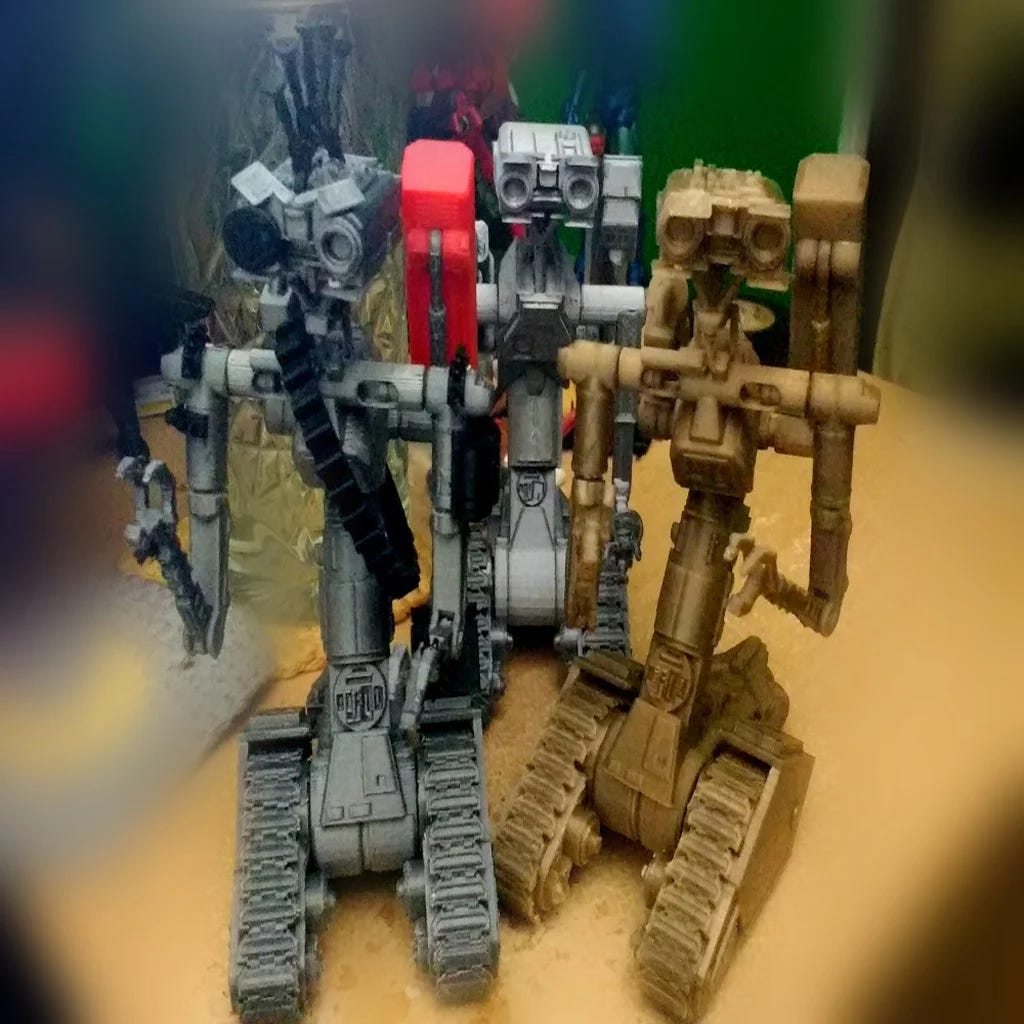 Picture of 3 models of the robots from the Short Circuit movie Picture of 3 models of the robots from the Short Circuit movie