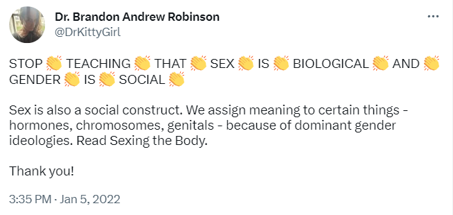 Is it really true that “no one's denying the reality of biological sex”?