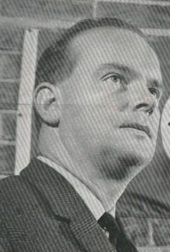 Colin Jordan in 1962-3, trying to look serious and impressive, the image cropped to leave out the bust of Hitler and Nazi flag he was posing in front of