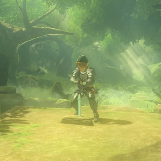 Link pulling the Master Sword
