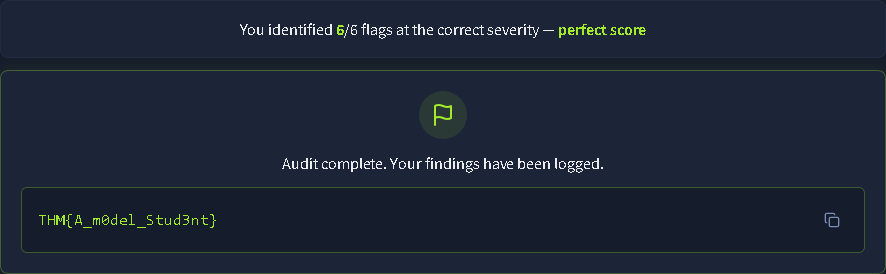 Success Screen revealing the final TryHackMe completion flag