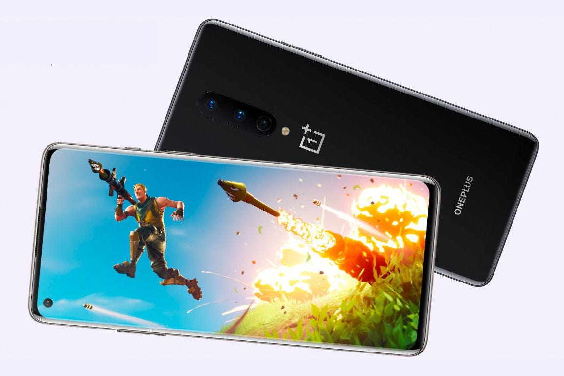 Fortnite rodando em celular Android feito pela OnePlus