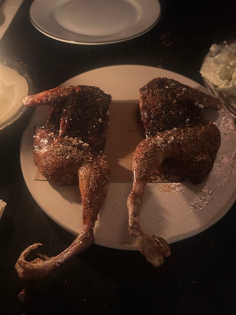 Quail dish in restaurants