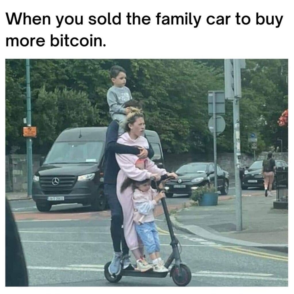 Crypto Meme on Skate Scooter