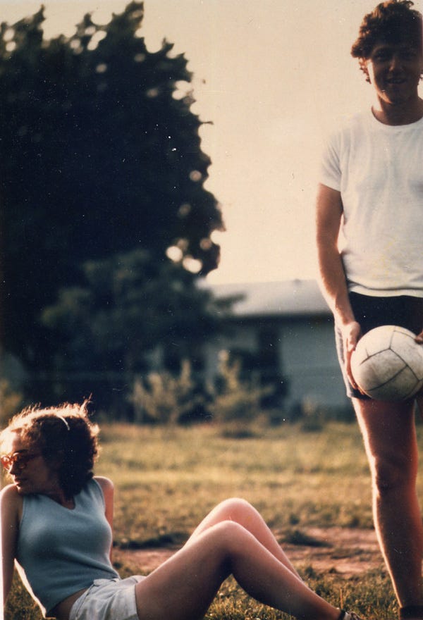 A candid moment: Bill Clinton and Hillary Rodham enjoying a game of soccer in Fayetteville, Arkansas, during the summer of 1975, showcasing their playful side. A candid moment: Bill Clinton and Hillary Rodham enjoying a game of soccer in Fayetteville, Arkansas, during the summer of 1975, showcasing their playful side.