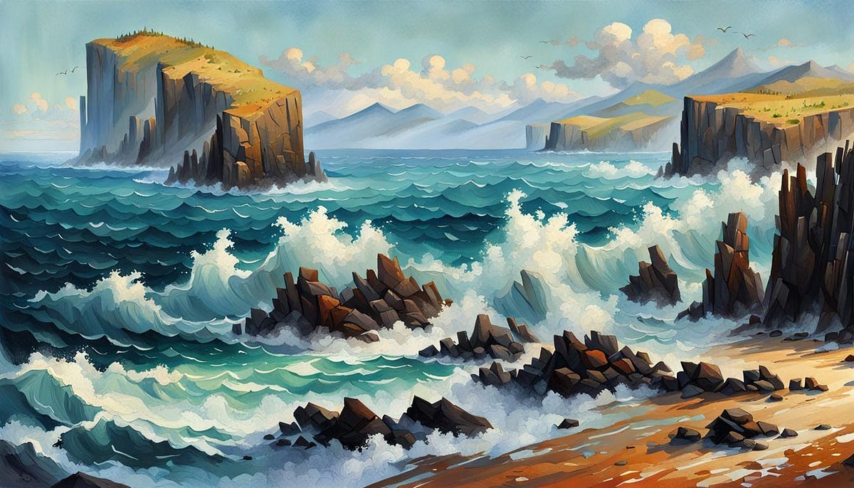 Rough sea painting Rough sea painting