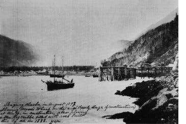 Wharf built by Captain William Moore in Skagway, Alaska.