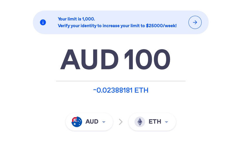 Selecting the amount and type of crypto assets to buy