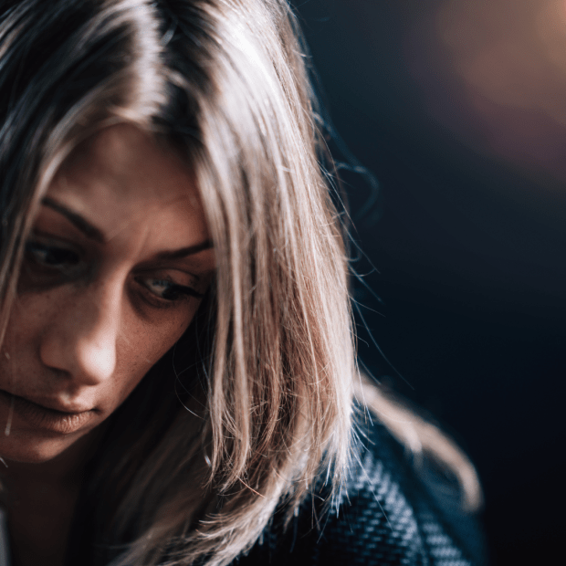 woman in misery