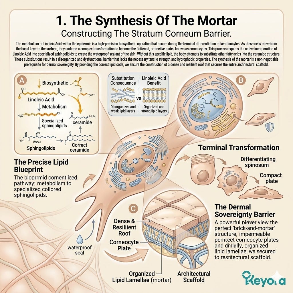 Systemic Regulator driving Linoleic Acid metabolism for the Synthesis of the Mortar to ensure keratinocyte differentiation and structural sovereignty. Systemic Regulator driving Linoleic Acid metabolism for the Synthesis of the Mortar to ensure keratinocyte differentiation and structural sovereignty.