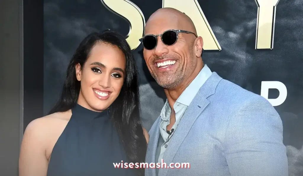 Actor Dwayne Johnson with his daughter