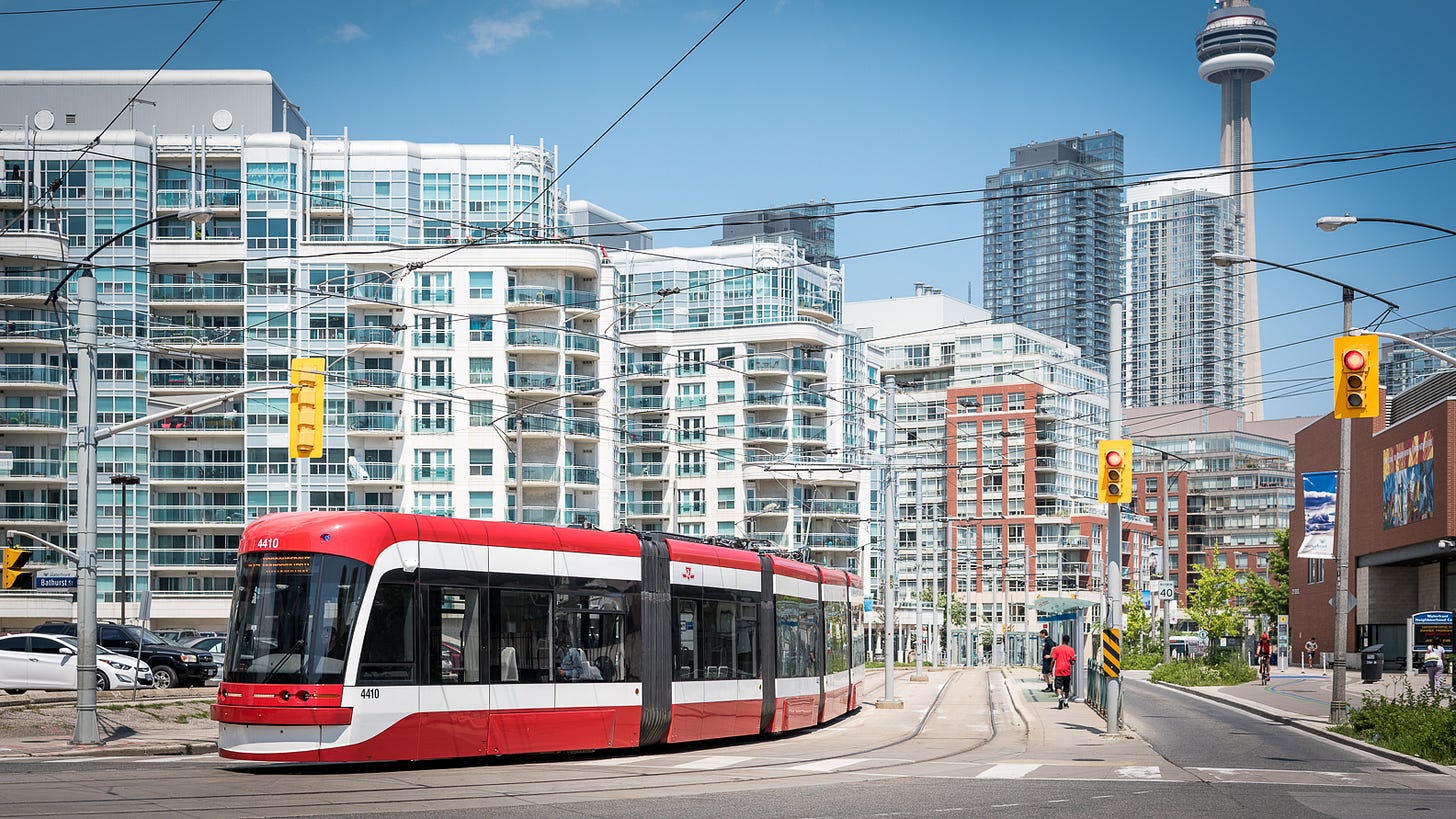 street car in Toronto downtown street car in Toronto downtown