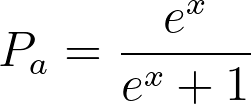 P_a = \frac{e^x}{e^x + 1}