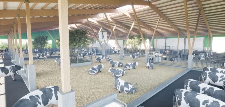 Interior of the Dairy Barn of the Future