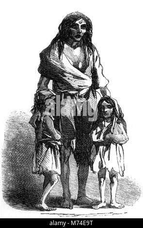 IRISH POTATO FAMINE Engraving of Bridget O'Donnell from the Illustrated ...