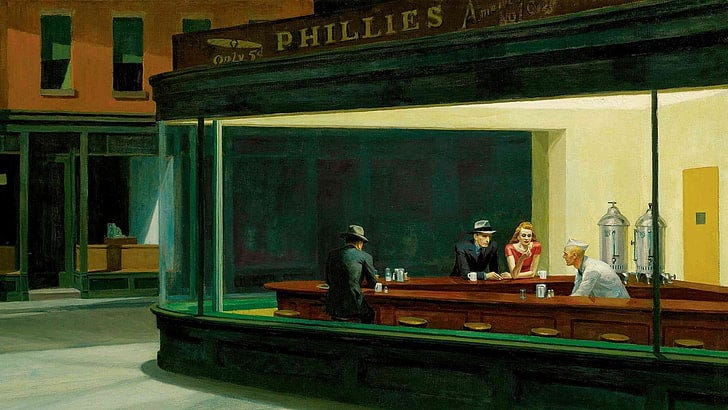 Nighthawks, Edward Hopper, circa 1942