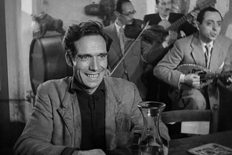 A father and son have a garlic bread dinner in The Bicycle Thief (Ladri di Bicilette or The Bicycle Thieves) (1948) | Film Flavor: A Newsletter Surveying Food in Film