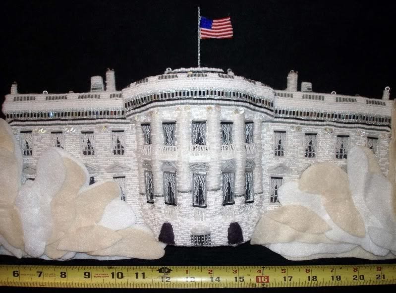 beaded White House east west wing Barack Obama pop art beadwork bead embroidery blog beaded White House east west wing Barack Obama pop art beadwork bead embroidery blog