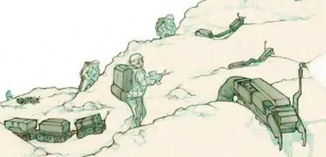 Unmanned Ground Vehicles sketch, The Future Soldier’s Load and the Mobility of the Nation (November 2001), page 7, Gen. Paul F. Gorman, US Army Combined Arms Center