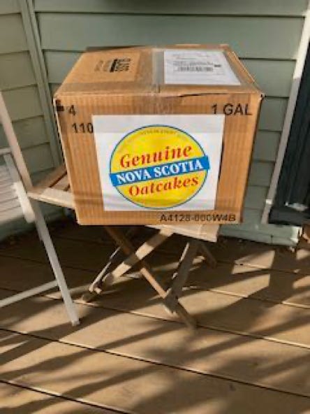 Genuine oatcakes packaged for shipping