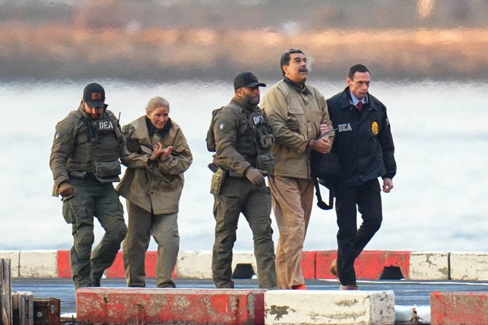 Nicolás Maduro and his wife, Cilia Flores, being escorted to a Manhattan courthouse following his abduction by the US. Nicolás Maduro and his wife, Cilia Flores, being escorted to a Manhattan courthouse following his abduction by the US.