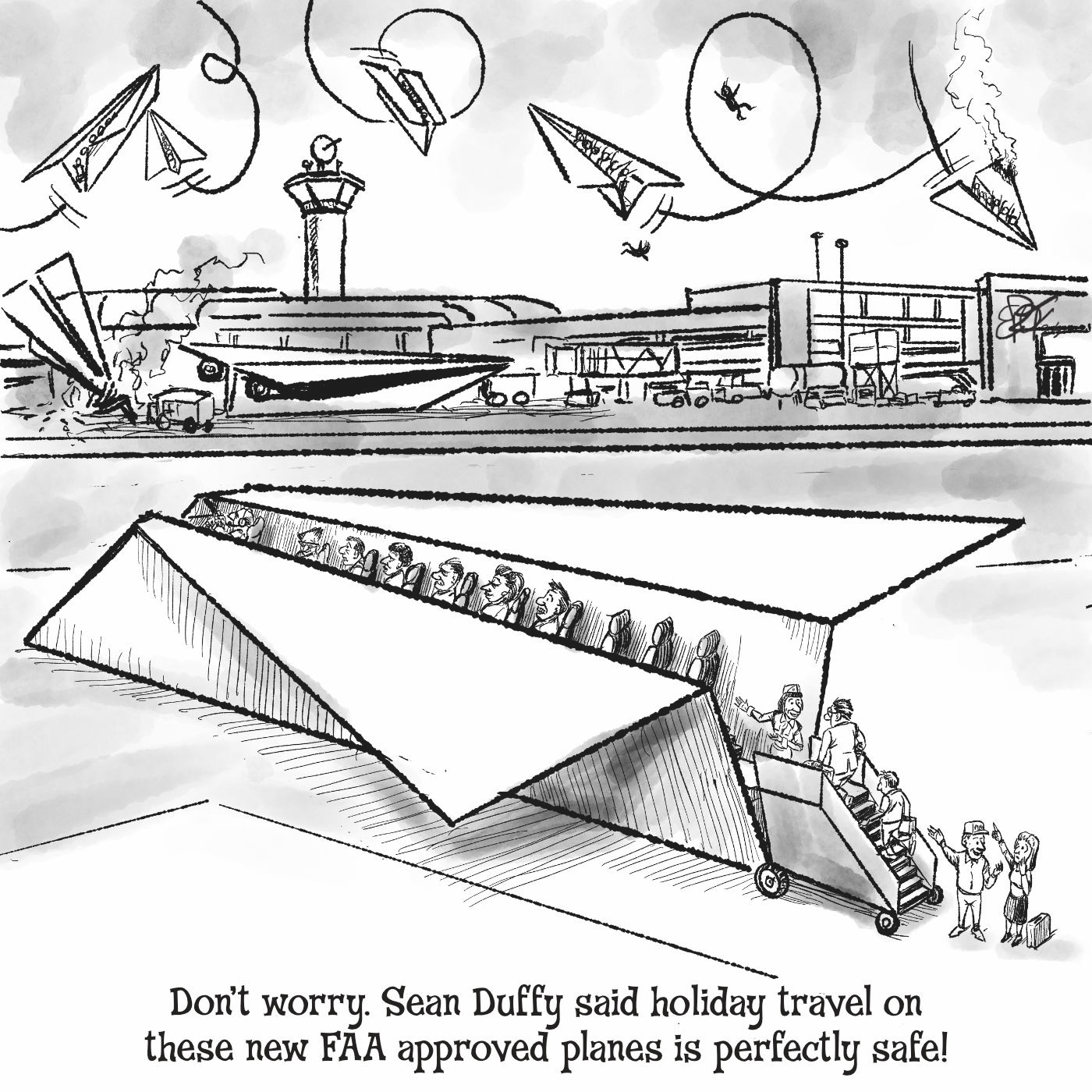 Trump Air Safety Cartoon by E.R. Flynn