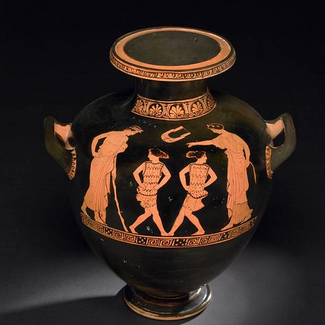 Images of Greek artifacts from 8th Century BCE, WorldHistory.org, CCA licenses.