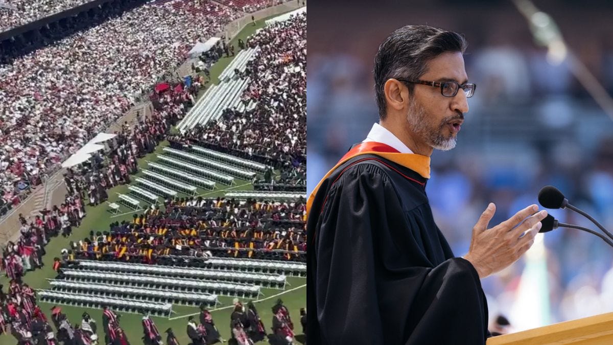 Why did Stanford graduates walk out on Sundar Pichai? Google's Project Nimbus controversy explained - US News | The Financial Express Why did Stanford graduates walk out on Sundar Pichai? Google's Project Nimbus controversy explained - US News | The Financial Express