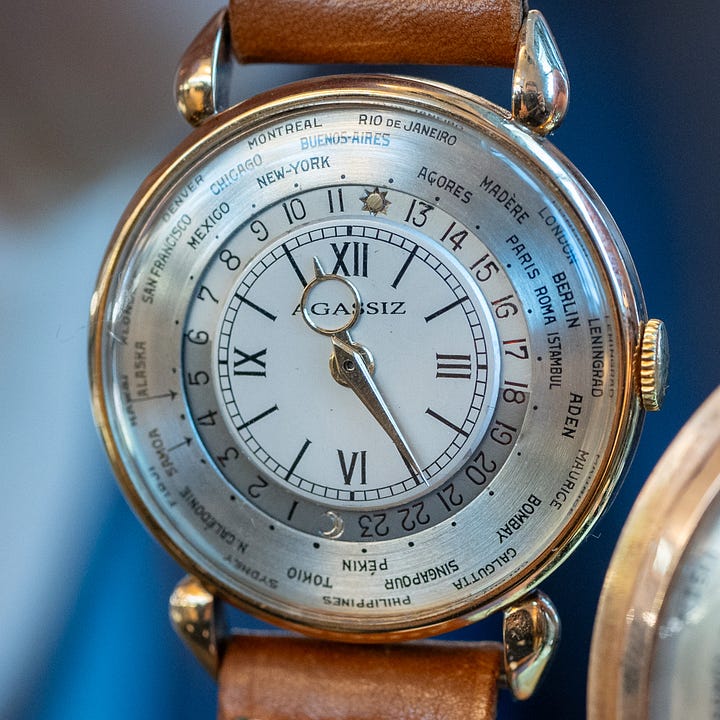 Agassiz world timers enamel dials