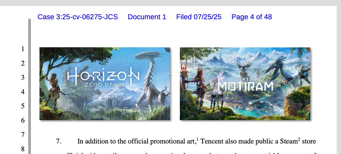 ソニーは、Horizon Gamesの「Slavish Clone」についてTencentを訴えます