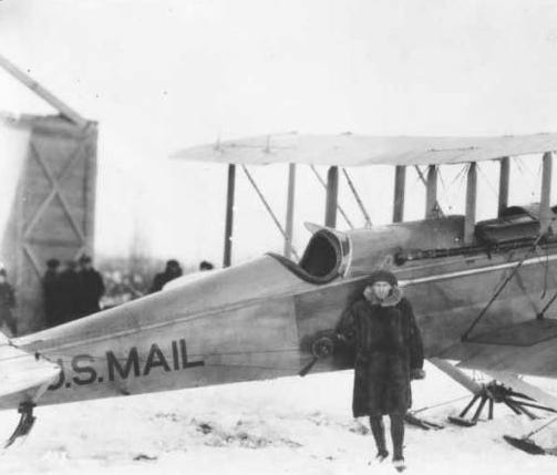 Carl "Ben" Eilson and his airmail service plane in Alaska. Carl "Ben" Eilson and his airmail service plane in Alaska.