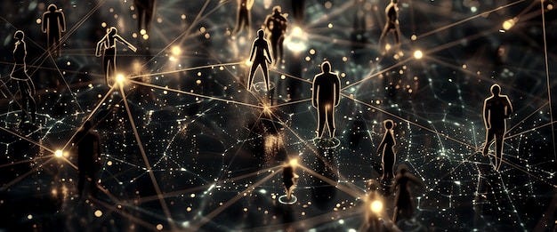 Premium Photo | Human Connections Network of People in Abstract Landscape