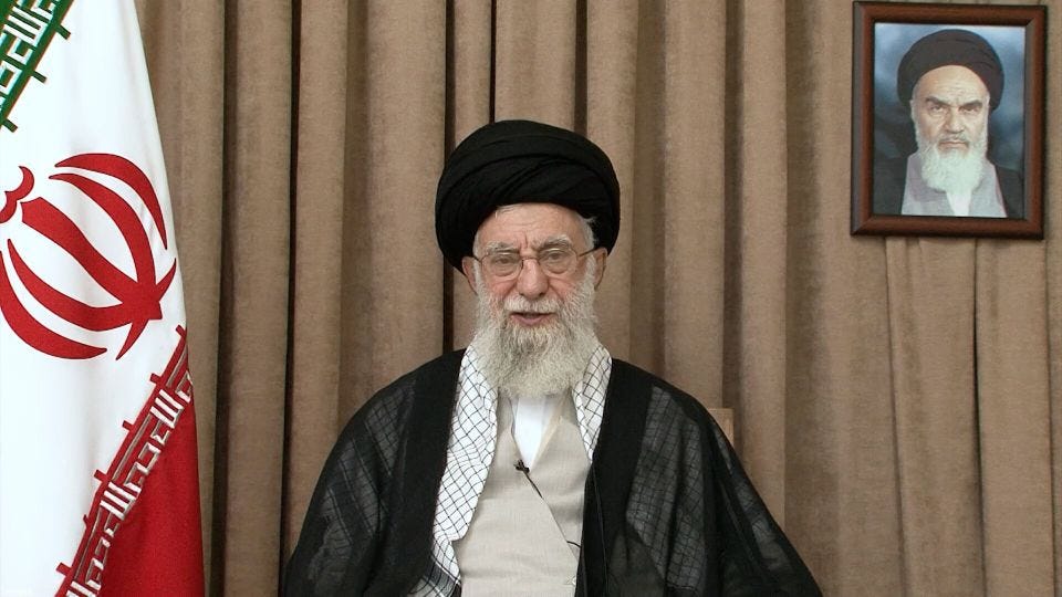 Ali Khamenei addressing the nation.