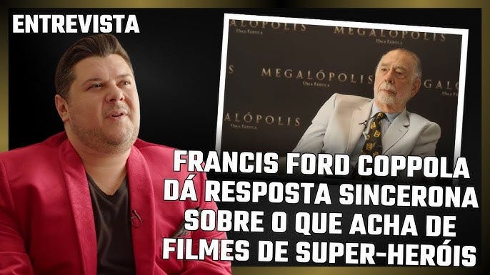 Francis Ford Coppola fala sobre #Megalópolis e joga a REAL sobre filmes da  Marvel e Rotten Tomatoes