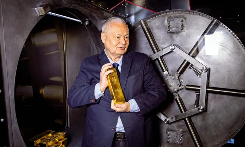 Adam Glapiński presenting gold reserves after repatriating in 2019. Money Metals Exchange. Adam Glapiński presenting gold reserves after repatriating in 2019. Money Metals Exchange.
