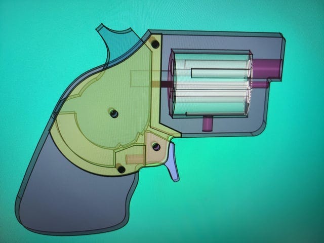 r/fosscad - Mini 22short 3 shot revolver