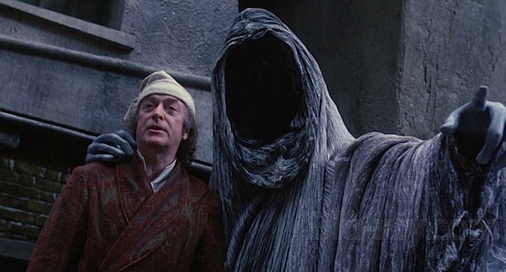 Scrooge and the Ghost of Christmas Yet to Come from the Muppet Christmas Carol Scrooge and the Ghost of Christmas Yet to Come from the Muppet Christmas Carol